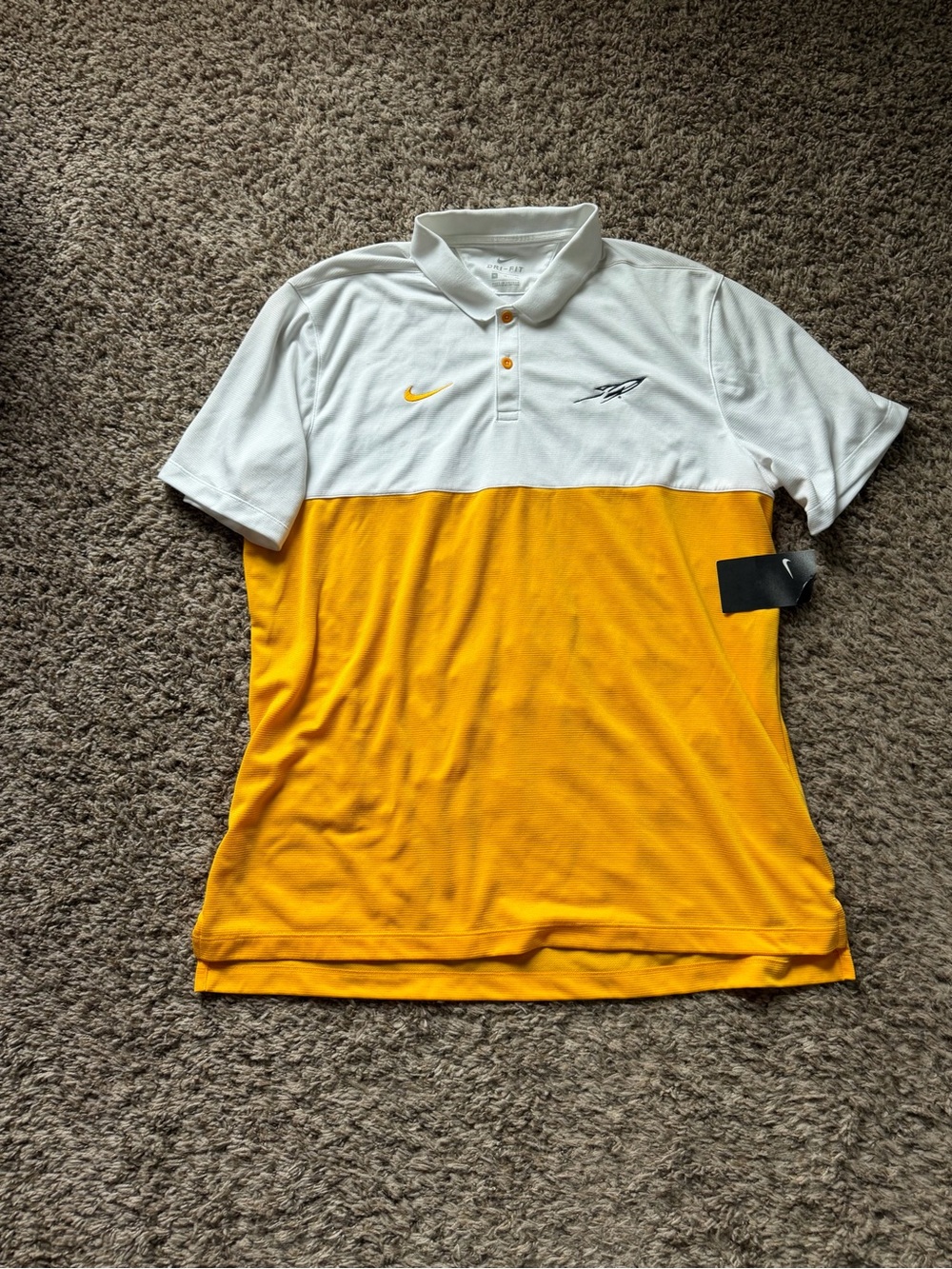 NWT Nike Toledo Rockets Dri-FIT Colorblock Polo Shirt Mens XL Yellow White